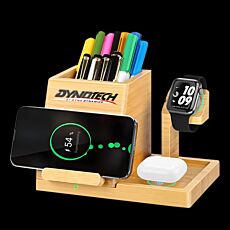 Multifunctional Bamboo Wireless Charging Station