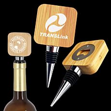 Bamboo Wine Stopper Opener