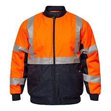 Reflective Bomber Jacket With X Pattern Tape