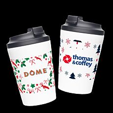 Christmas White Atlas 360ml Double Walled Coffee Cup