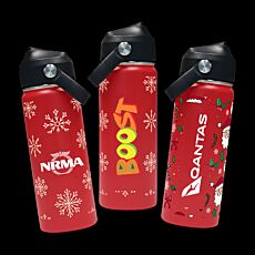 Christmas Red 500ml Bell Bottle with Carry Handle