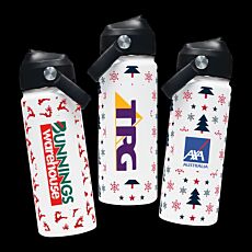 Christmas White 500ml Bell Bottle with Carry Handle