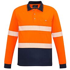 Unisex Hi Vis Segmented L/S Polo - Hoop Taped