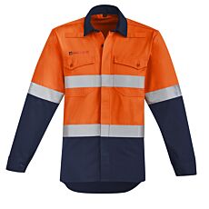 Mens Orange Flame HRC 2 Hoop Taped Open Front Spliced Shirt