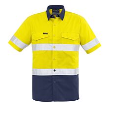 Mens Rugged Cooling Taped Hi Vis Spliced S/S Shirt