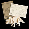 Laser Cut Triceratops Wooden Model
