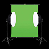 Chroma Key Retractable Panel & 5 Lamp Soft Box Kit