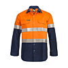 Hi Vis Two Tone Long Sleeve Cotton Drill Shirt