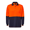 Hi Vis Two Tone Long Sleeve Micromesh Polo With Pocket