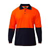 Hi Vis Two Tone Long Sleeve Cotton Back Polo