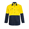Hi Vis Two Tone Long Sleeve Cotton Drill Shirt
