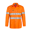 Hi Vis Long Sleeve Vented Cotton Drill Shirt