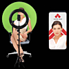 Portable Chair Green Screen Backdrop with Ring Light