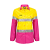 Ladies  Long Sleeve Vented Reflective Cotton Drill Shirt