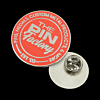 25mm Hard Enamel - PMS 805 C Neon/White, Shiny Silver Base