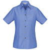 Ladies Wrinkle Free Chambray Short Sleeve Shirt