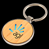 Circle Bamboo Zinc Keytag