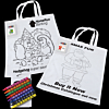 Colouring In Short Handle Tote Bag With Crayons