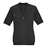 Womens Zip Front Short Sleeve Knit