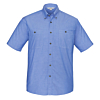 Mens Wrinkle Free Chambray Short Sleeve Shirt