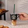 Branded Faux Leather Cup Clutch