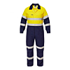 Two Tone Cotton Coveralls with Reflective Tape
