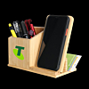 Multifunctional Bamboo Wireless Charger with Pen Holder