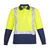 Mens Hi Vis Spliced Polo - Long Sleeve Shoulder Taped