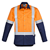 Mens Hi Vis Spliced Industrial Shirt - Shoulder Taped