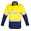Mens Hi Vis Closed Front L/S Shirt - Hoop Taped
