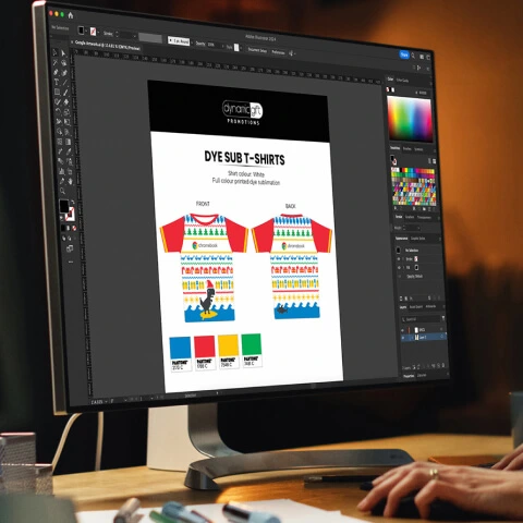 Artwork mockup of customer promotional product