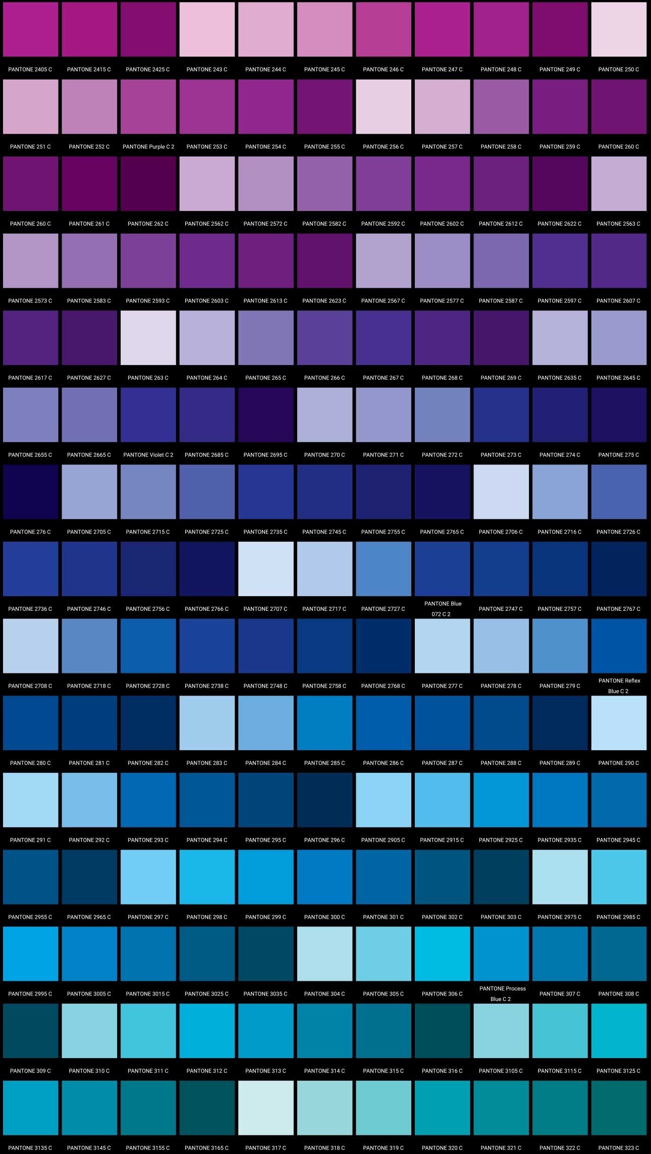 Pantone Colour Chart 3