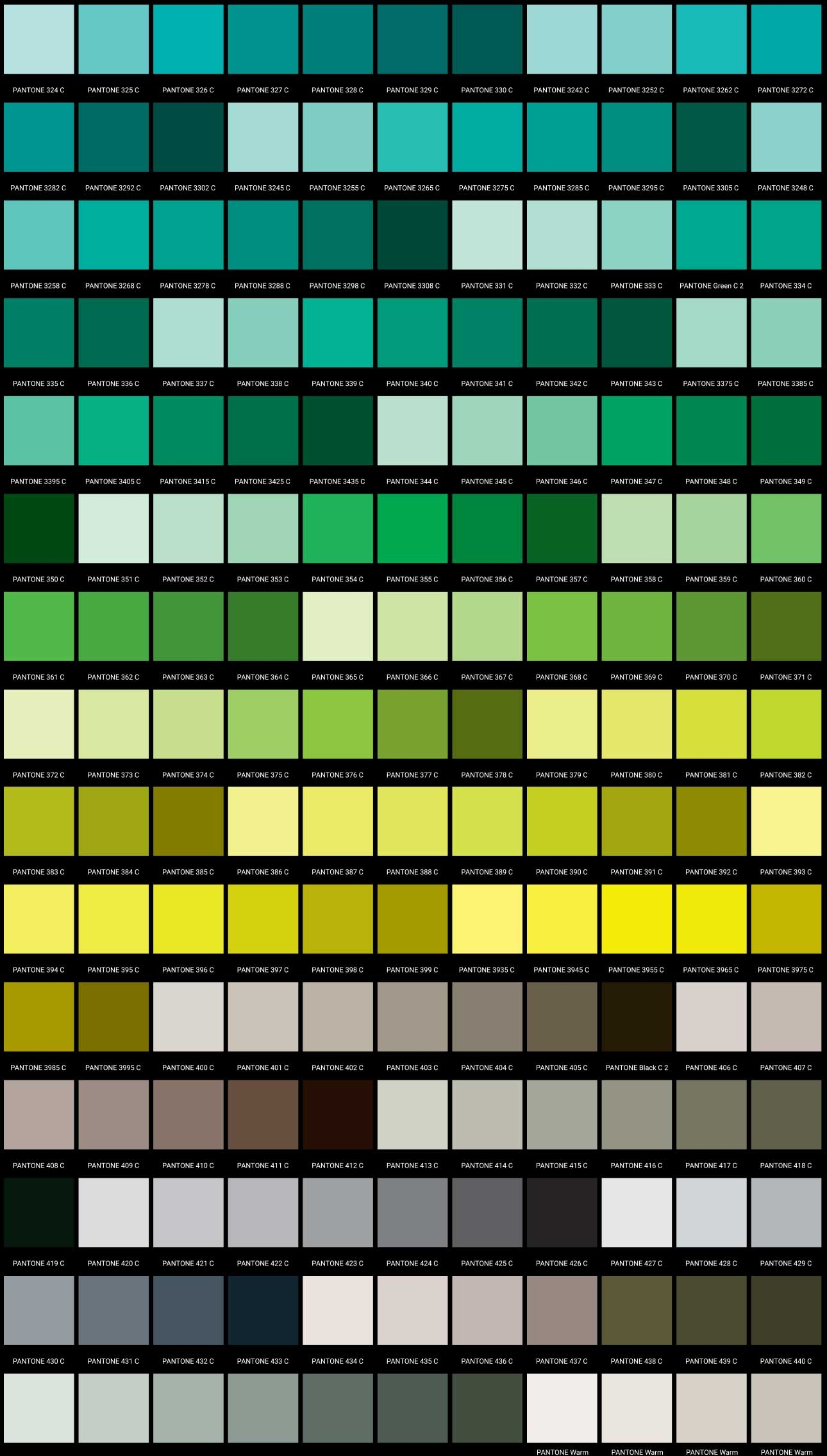 Pantone Colour Chart 4
