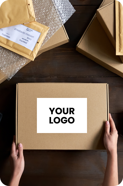 White Label Drop Shipping Box of promotional products with customers logo